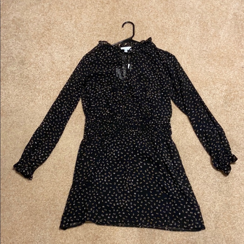 Black dress with polka dots